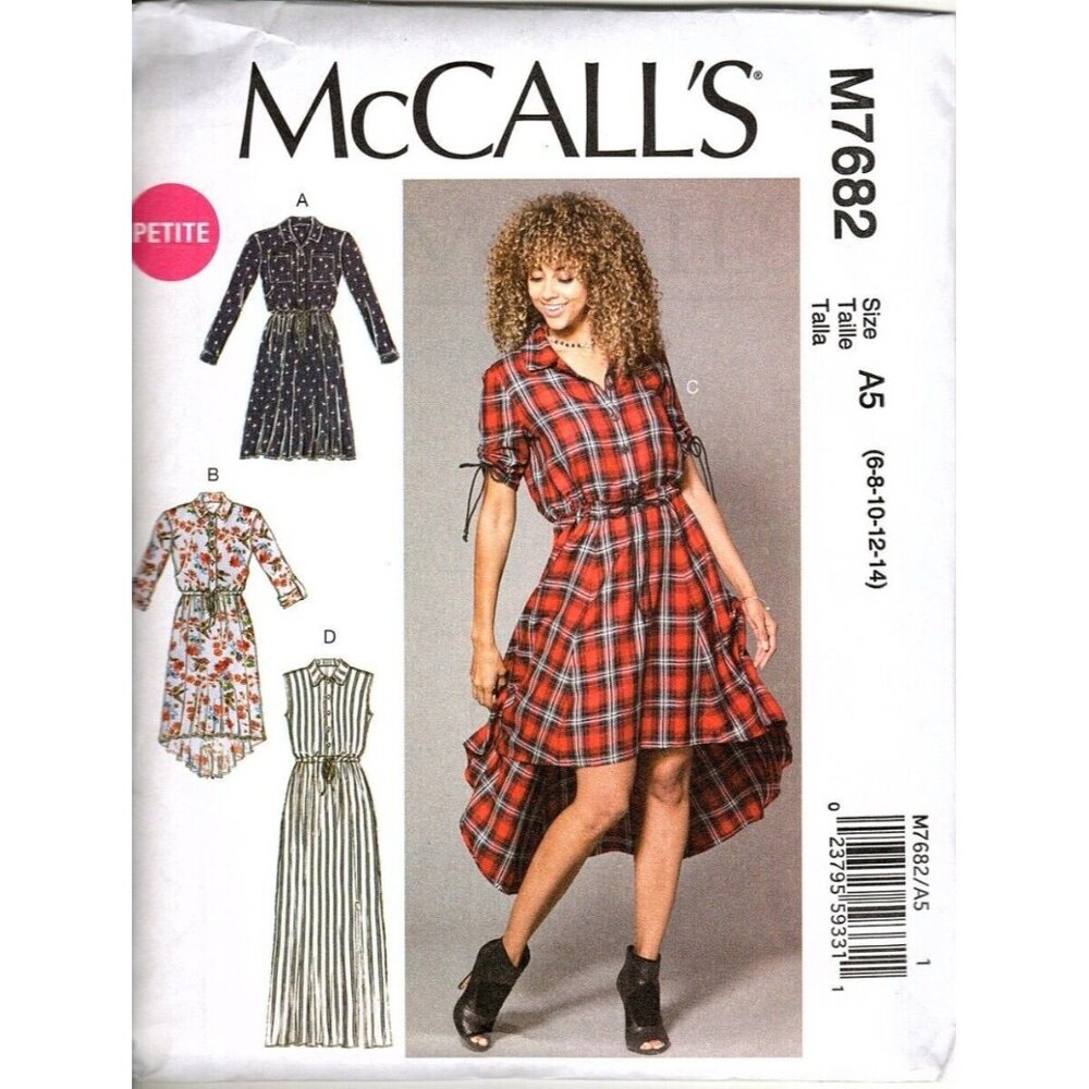 McCalls M7682 Misses or Petite 6 to 14 Dresses Uncut Sewing Pattern